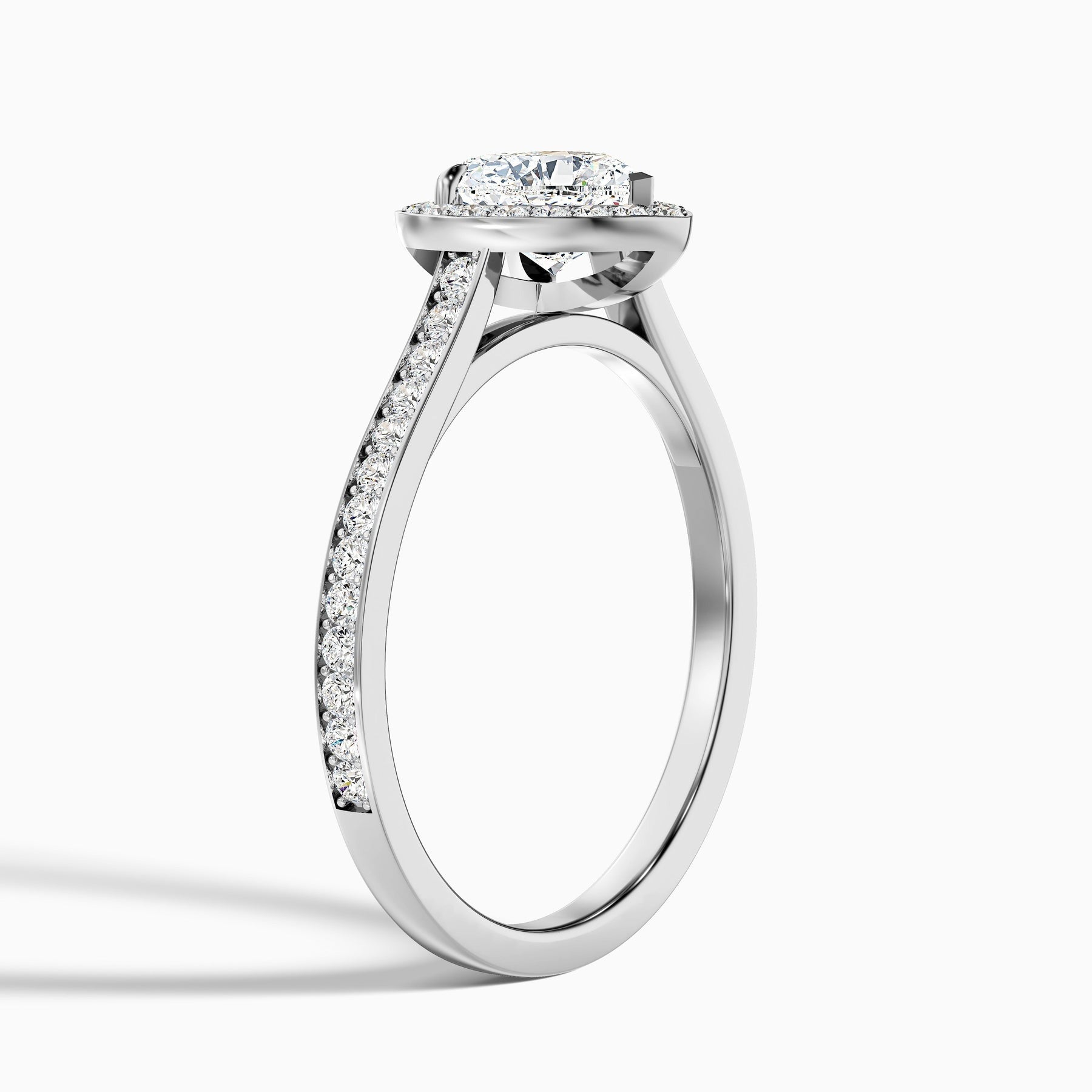 Starlight 1 Carat Heart Shaped Halo Pave Lab Grown Diamond Ring